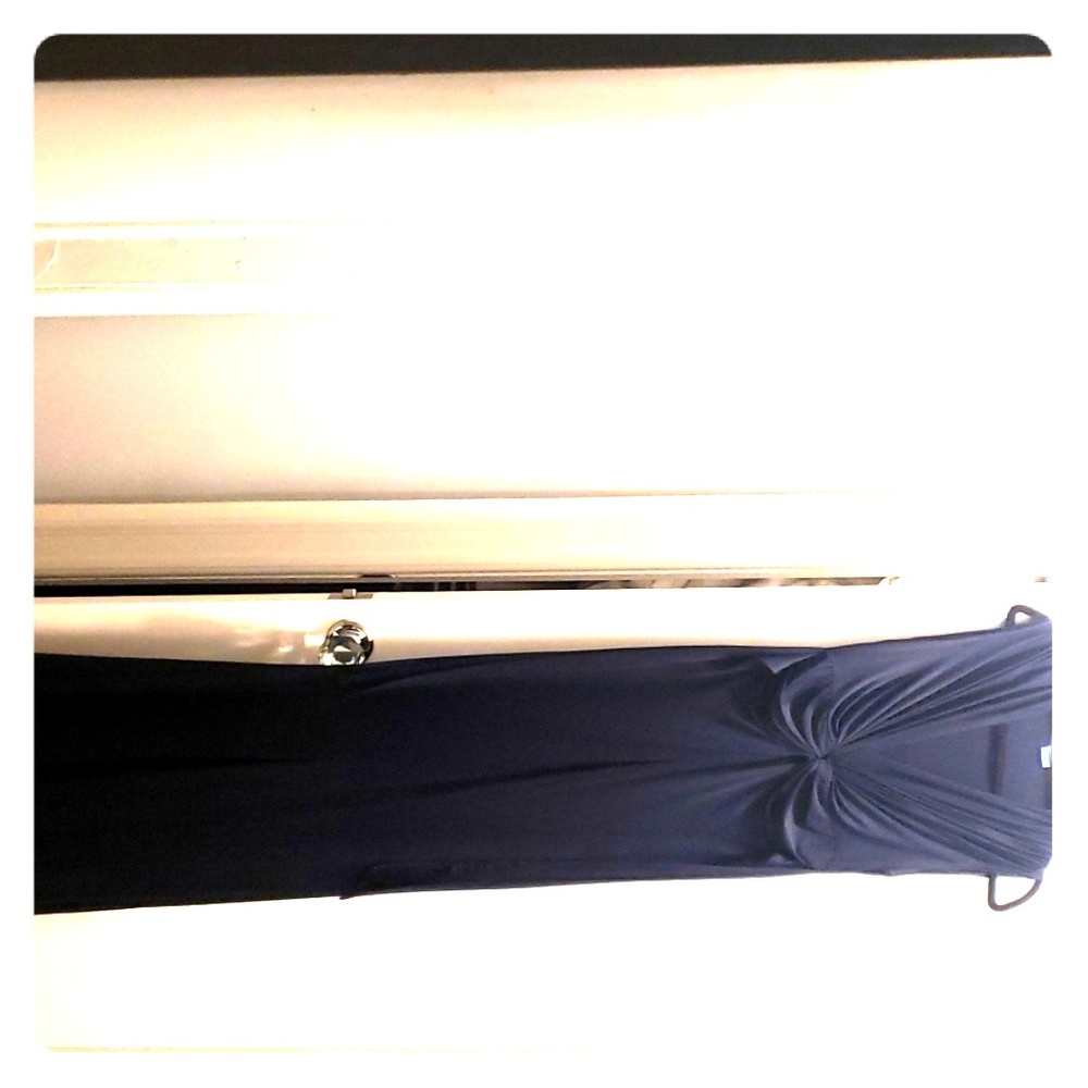 Navy Long Silky Dress